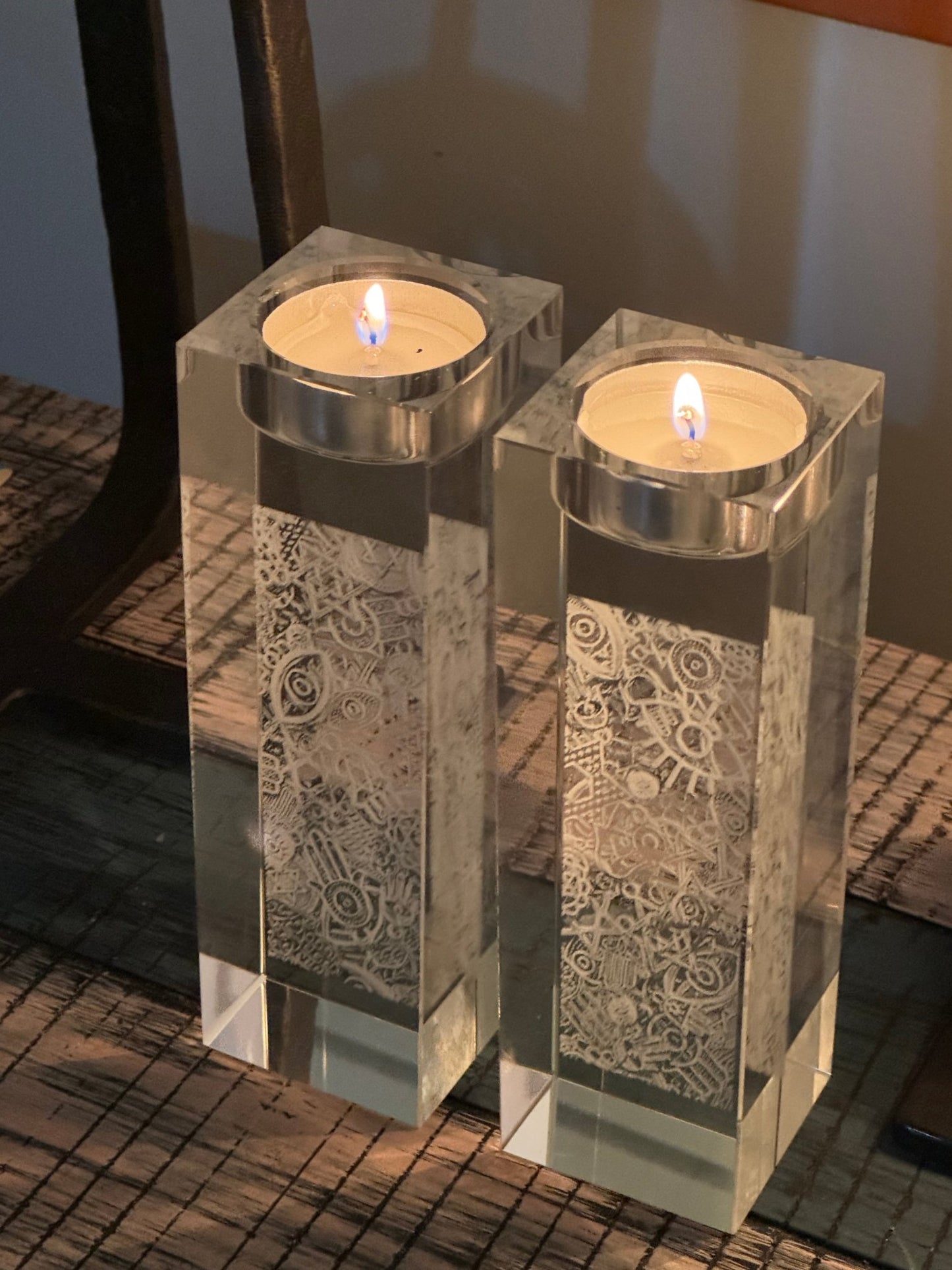 Glass Tealight Candlesticks - JEWISHJOY.co