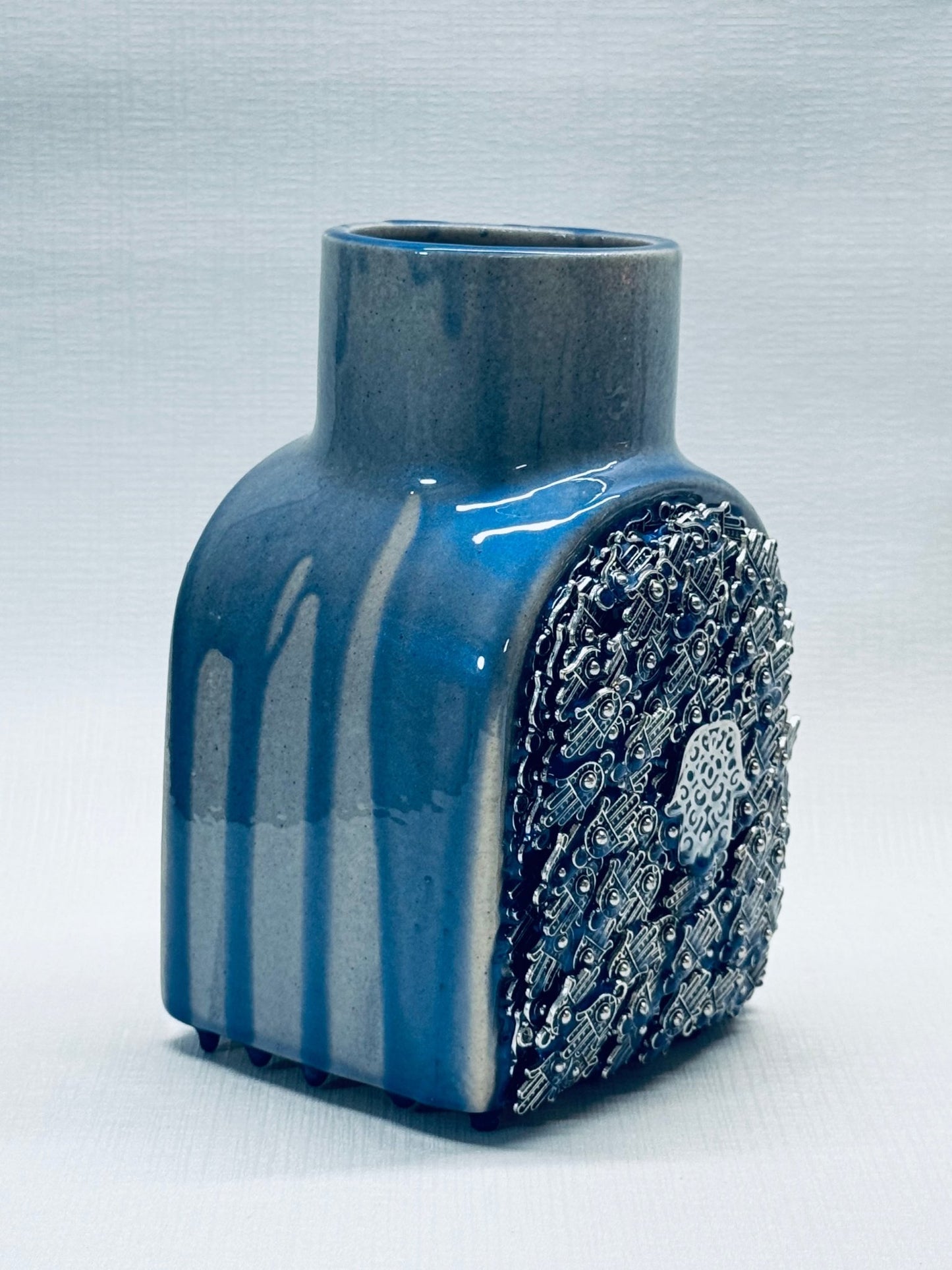 Small Ceramic Vase (blue resin) - JEWISHJOY.co