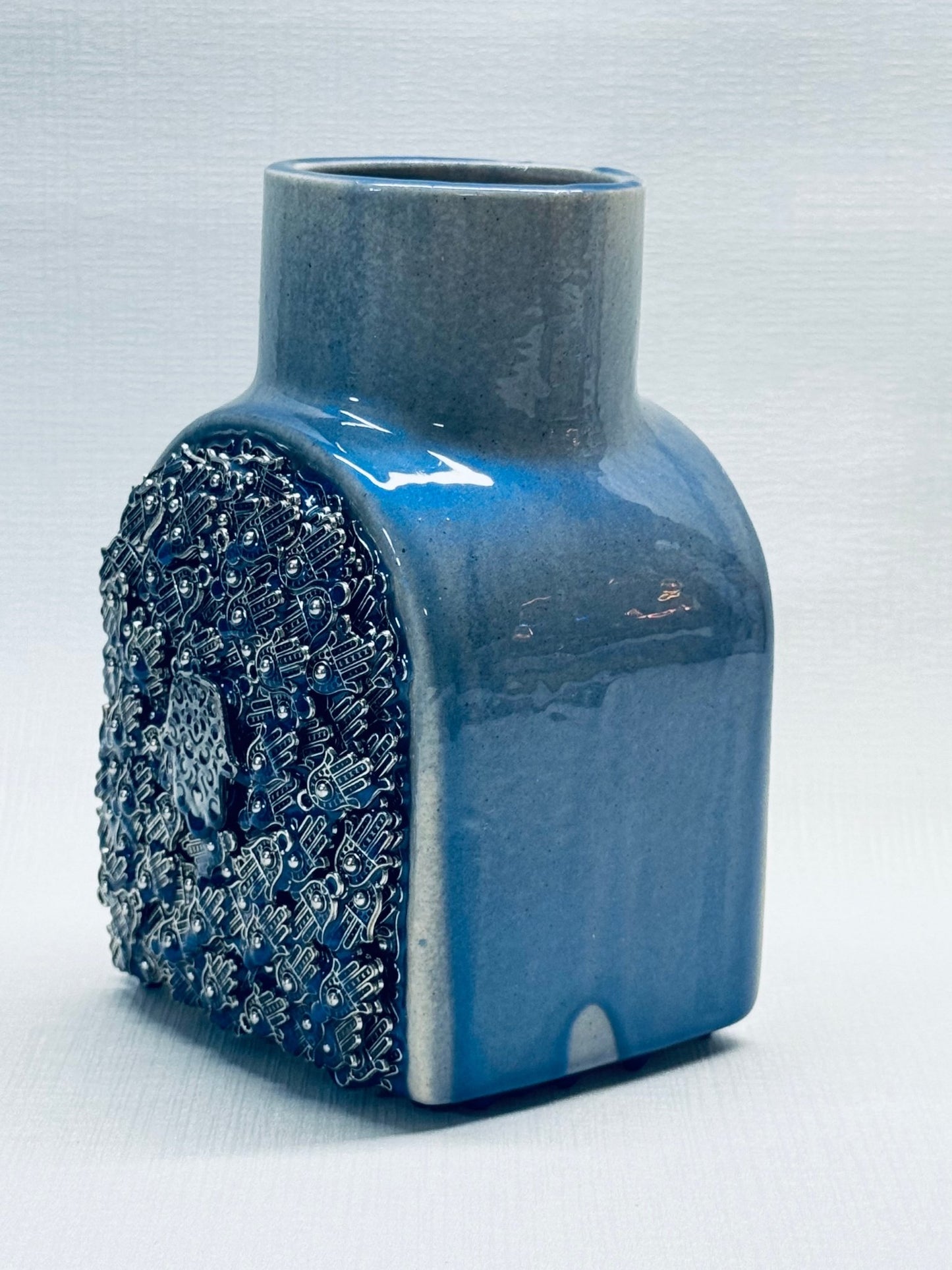 Small Ceramic Vase (blue resin) - JEWISHJOY.co