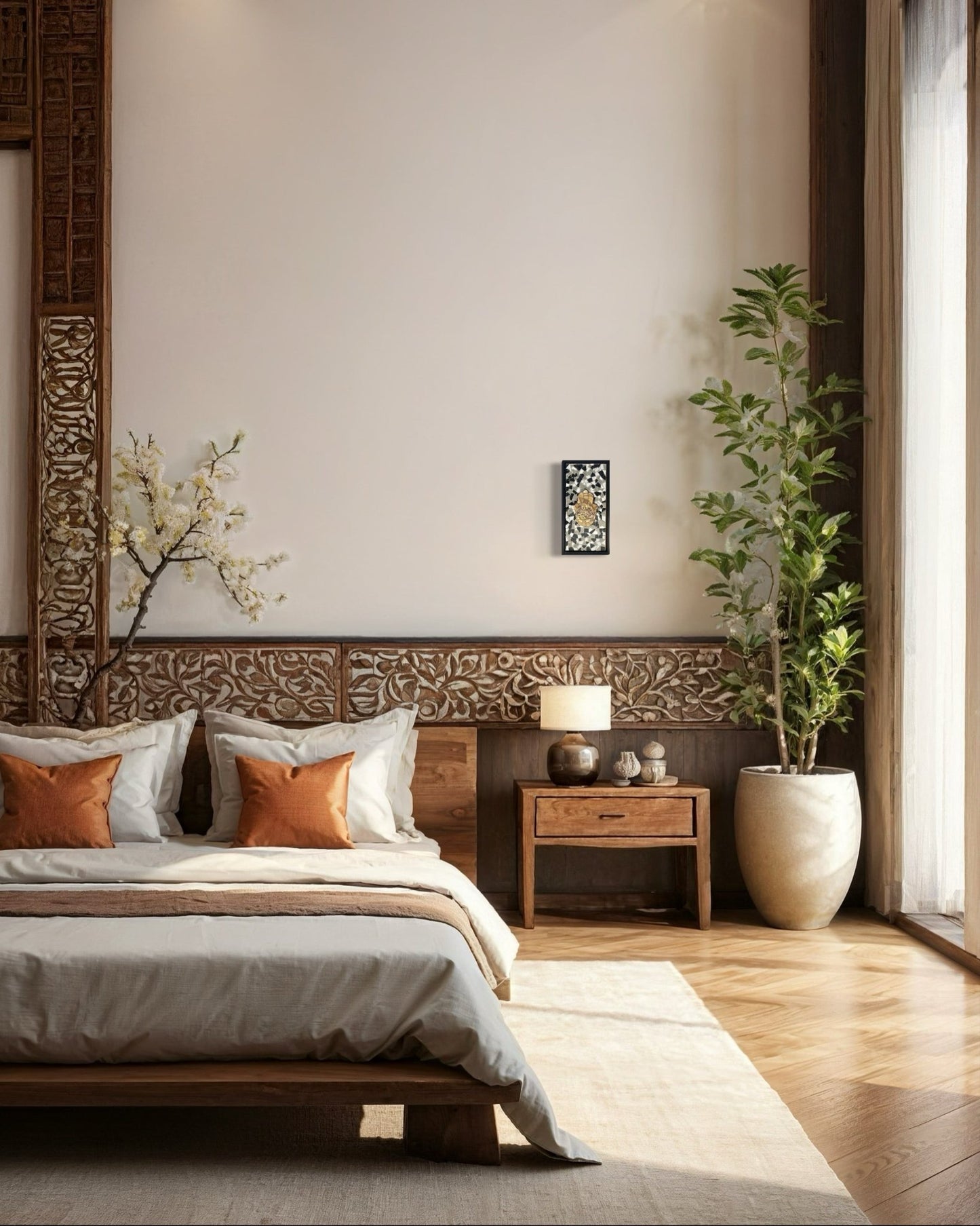 WALL ART | Mosaic Hamsa in Floater Frame - JEWISHJOY.co