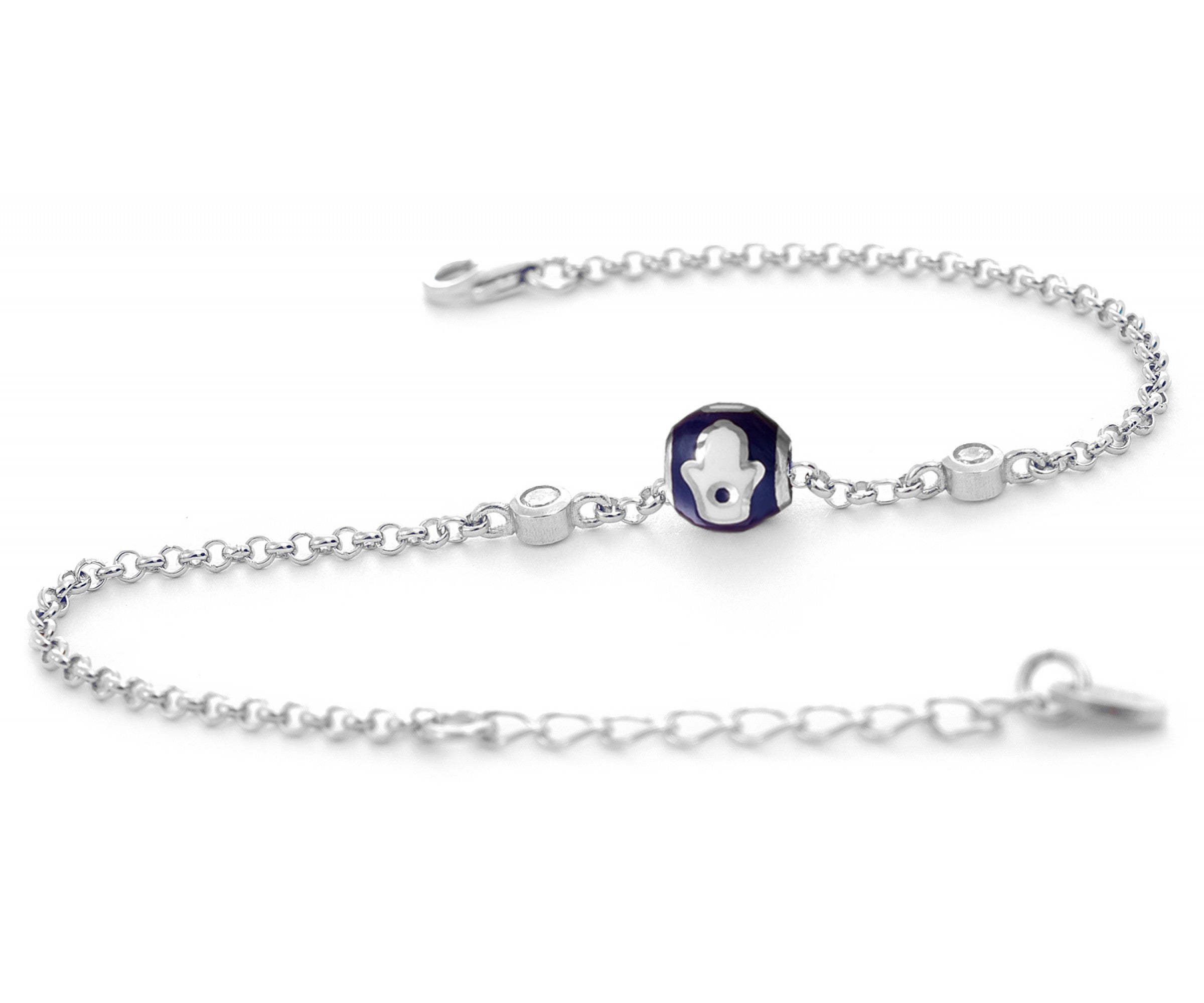 Silver Hamsa Charm Bracelet | Protective Judaica Amulets