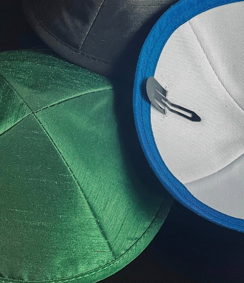 Blue | Raw Silk Kippah - JEWISHJOY.co