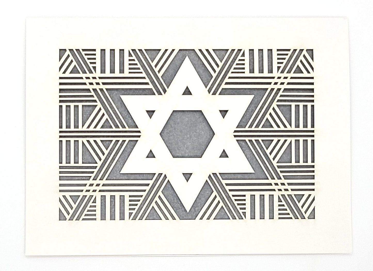 Card | Grey Lasercut Star of David - JEWISHJOY.co