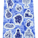 Chanukah - Hanukkah Toile Sticker Sheet - JEWISHJOY.co