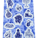 Chanukah - Hanukkah Toile Sticker Sheet - JEWISHJOY.co