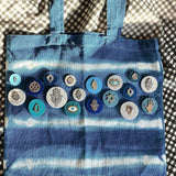 Embellished Shibori Dyed Tote Bag - 01 - JEWISHJOY.co