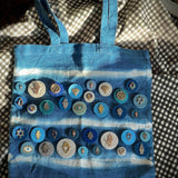 Embellished Shibori Dyed Tote Bag - 02 - JEWISHJOY.co