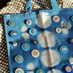 Embellished Shibori Dyed Tote Bag - 03 - JEWISHJOY.co