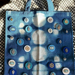 Embellished Shibori Dyed Tote Bag - 03 - JEWISHJOY.co