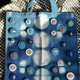 Embellished Shibori Dyed Tote Bag - 03 - JEWISHJOY.co