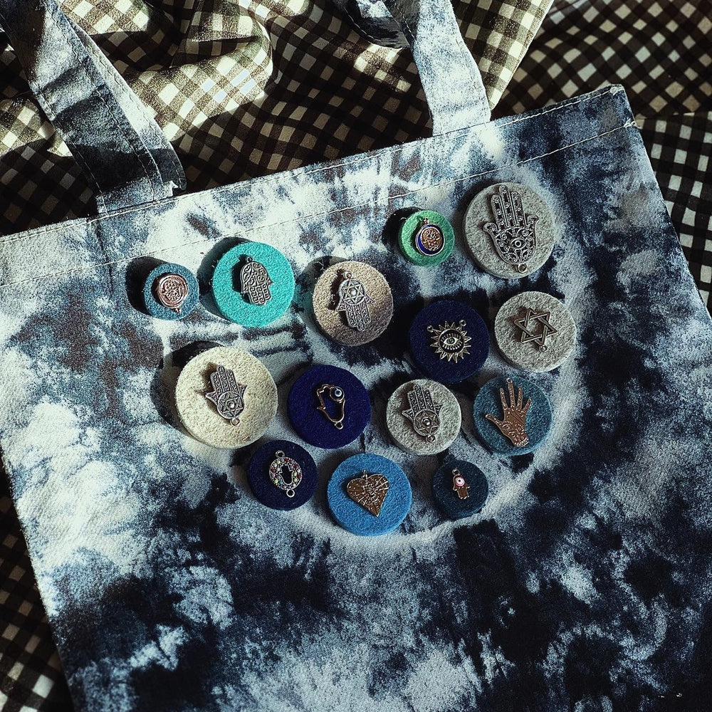 Embellished Tie Dye Print Tote Bag - JEWISHJOY.co