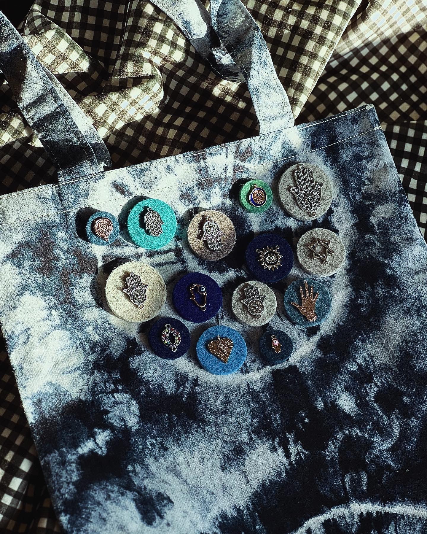 Embellished Tie Dye Print Tote Bag - JEWISHJOY.co