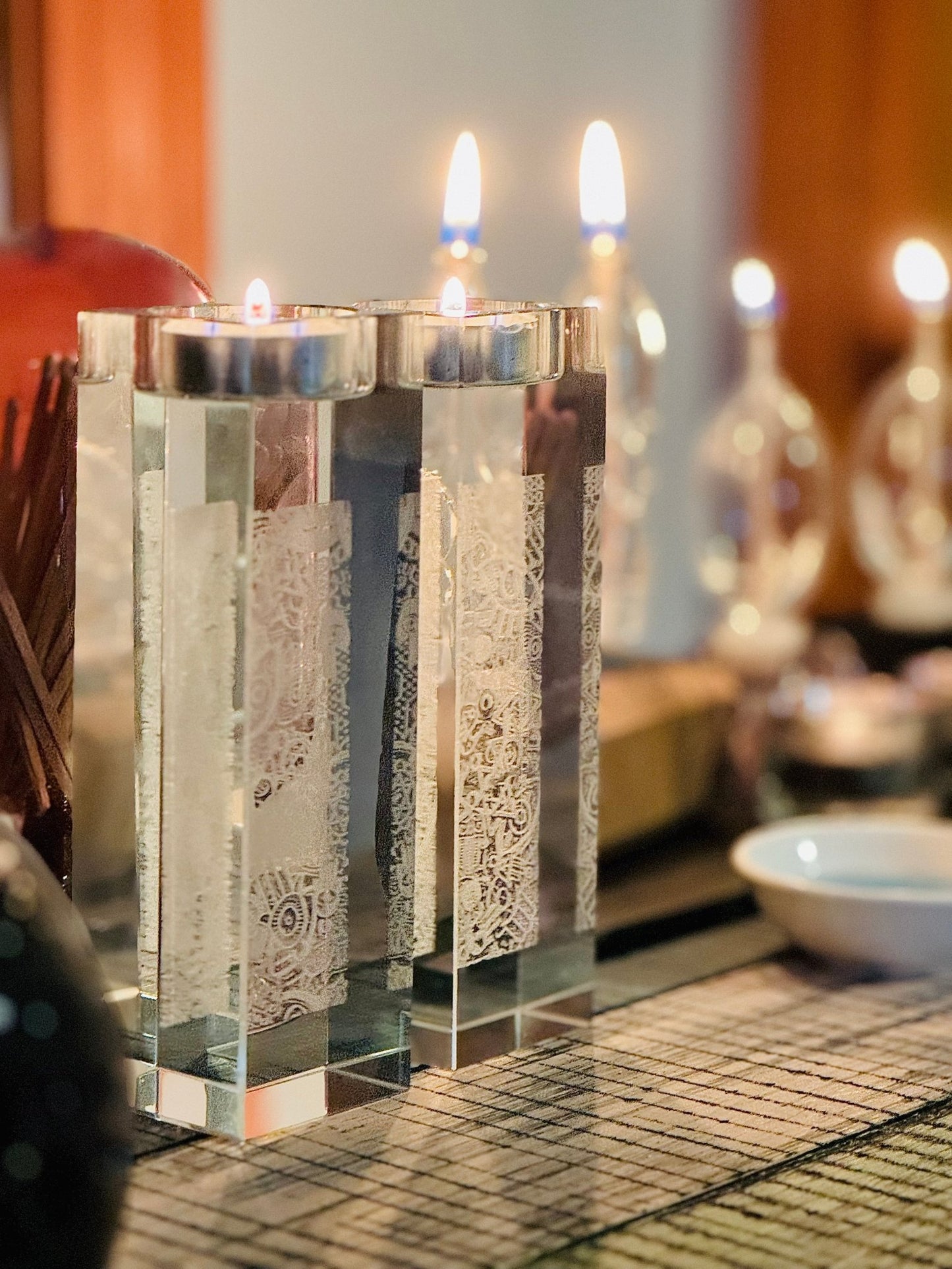 Glass Tealight Candlesticks - JEWISHJOY.co