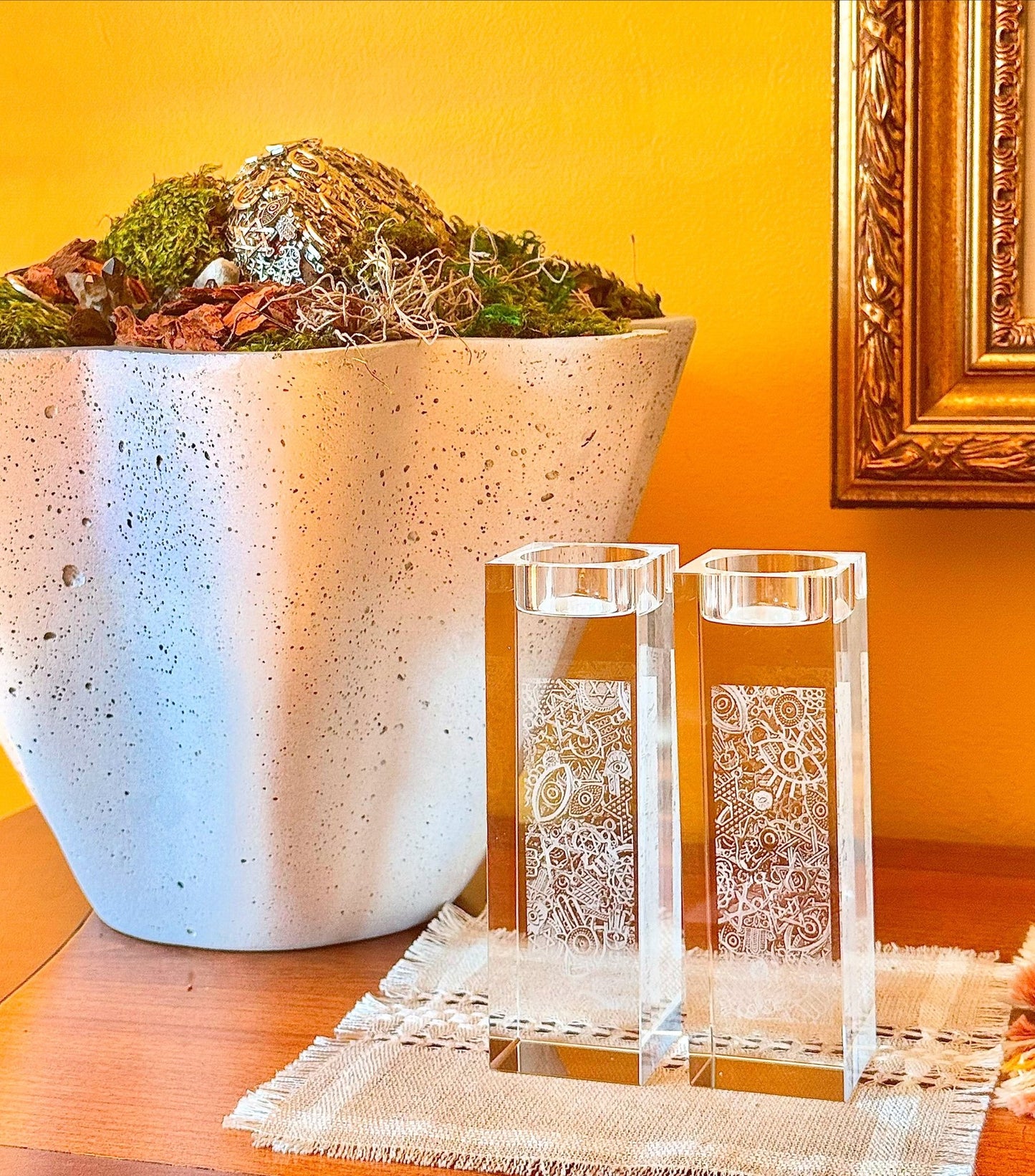 Glass Tealight Candlesticks - JEWISHJOY.co