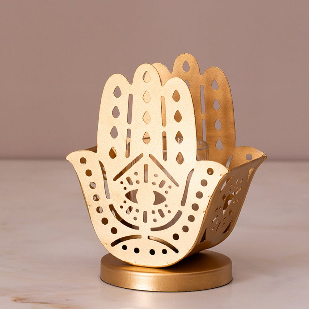 Hamsa Candle Holder - JEWISHJOY.co