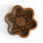 Hardwood Star of David Tray, Natural Dish, Festive Tray - JEWISHJOY.co