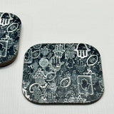 Jewish Drink Coaster Set / Hamsas of Munkatch - JEWISHJOY.co