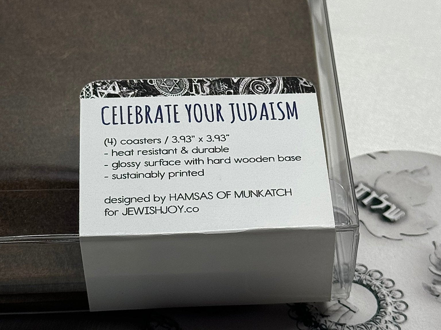 Jewish Drink Coaster Set / Hamsas of Munkatch - JEWISHJOY.co