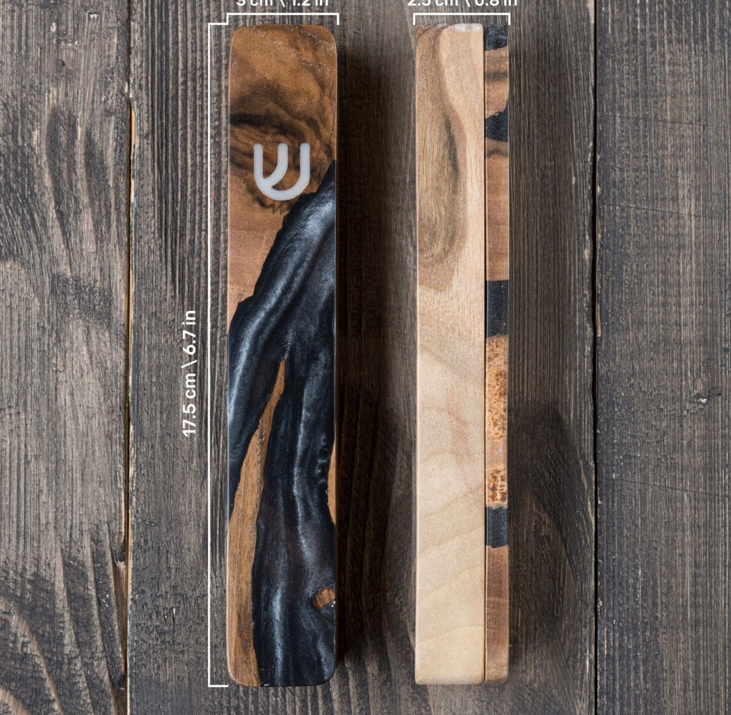 Mezuzah With Magnetic Cover | Black - JEWISHJOY.co