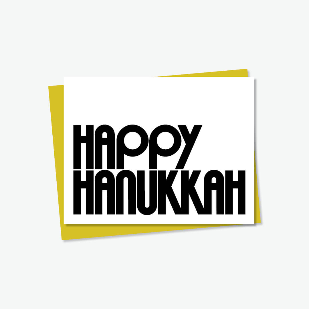 Modern Happy Hanukkah Card - JEWISHJOY.co