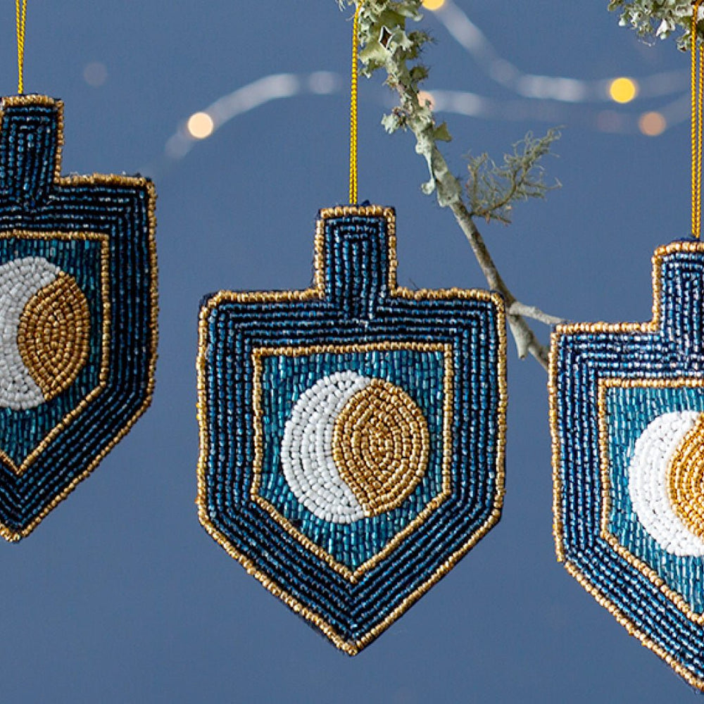 Mystic Moon Phases Dreidel Ornament Set - JEWISHJOY.co