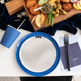 Napkins | Navy "Mazel" Cocktail Napkins - 20 Pk. - JEWISHJOY.co