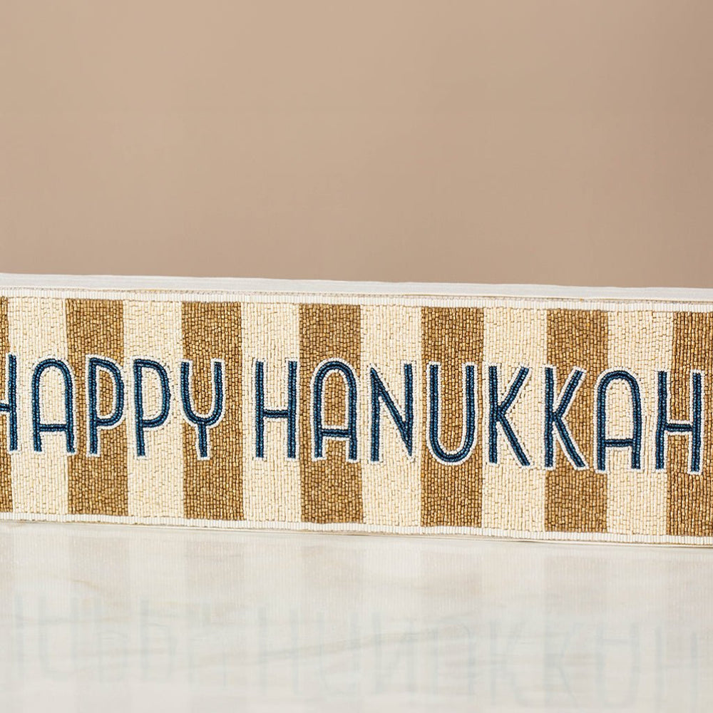 Nava Happy Hanukkah Beaded Sign - JEWISHJOY.co
