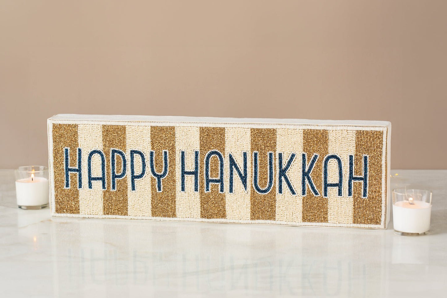Nava Happy Hanukkah Beaded Sign - JEWISHJOY.co