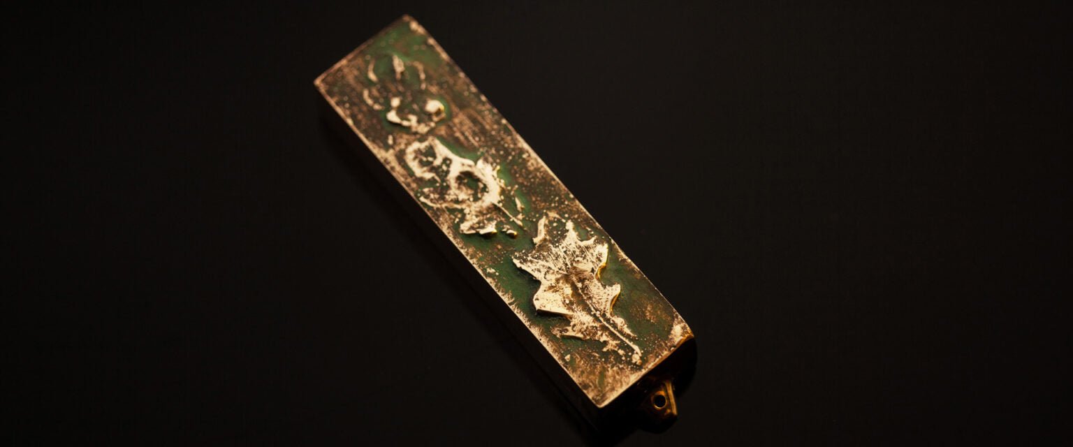 Oak | Bronze Mezuzah - JEWISHJOY.co