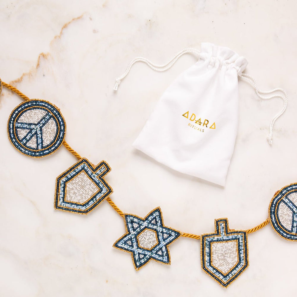 Peace, Love & Dreidel Garland - JEWISHJOY.co