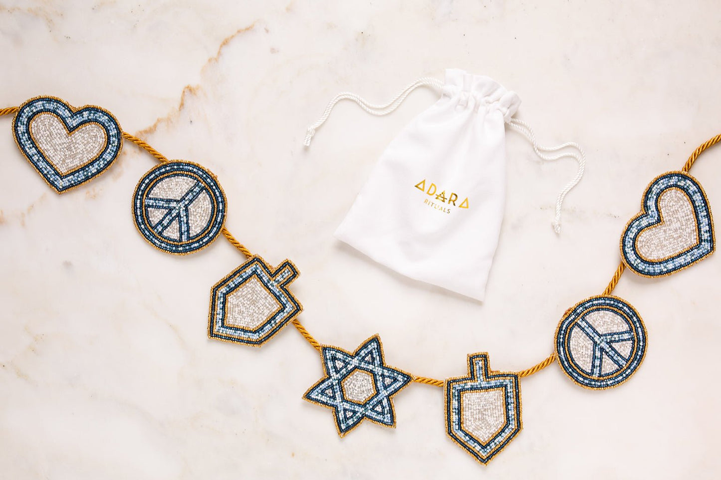 Peace, Love & Dreidel Garland - JEWISHJOY.co