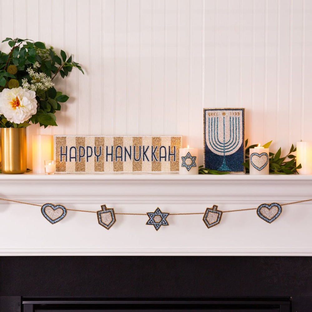 Peace, Love & Dreidel Garland - JEWISHJOY.co