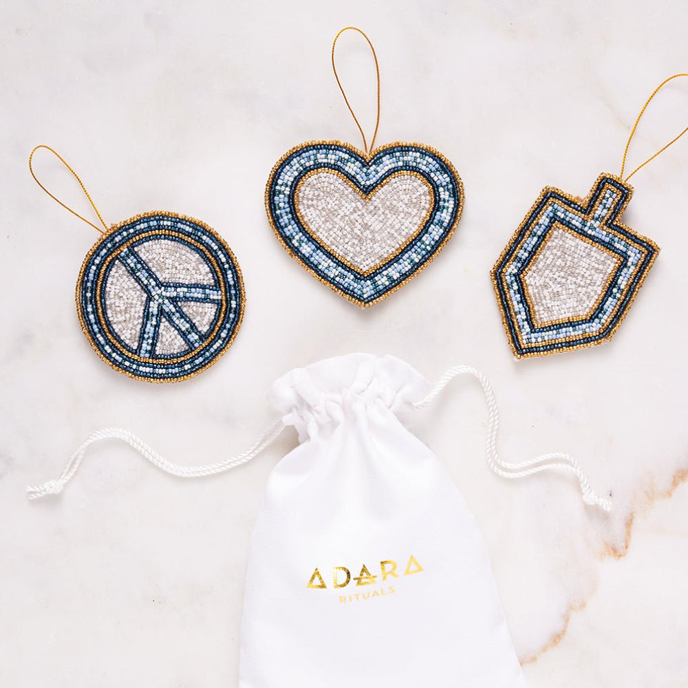 Peace, Love, Dreidel Ornament Set - JEWISHJOY.co