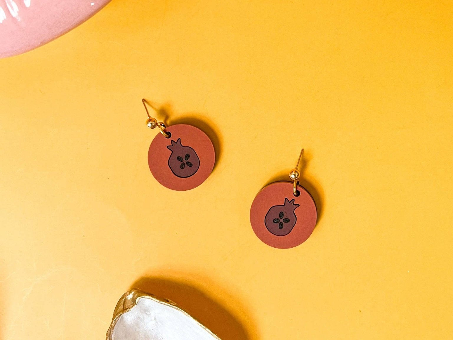 Pomegranate Coin Earrings - JEWISHJOY.co