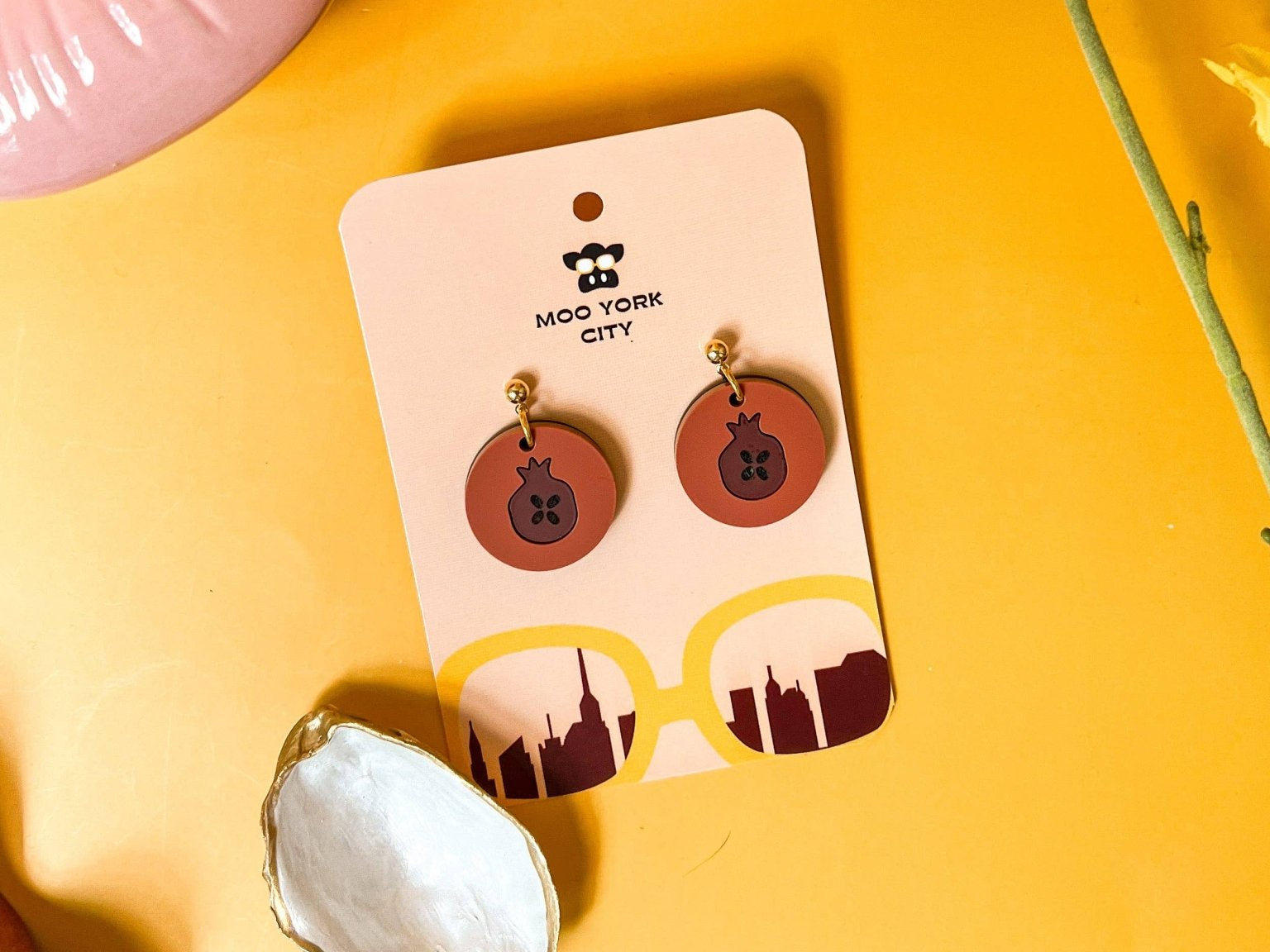 Pomegranate Coin Earrings - JEWISHJOY.co