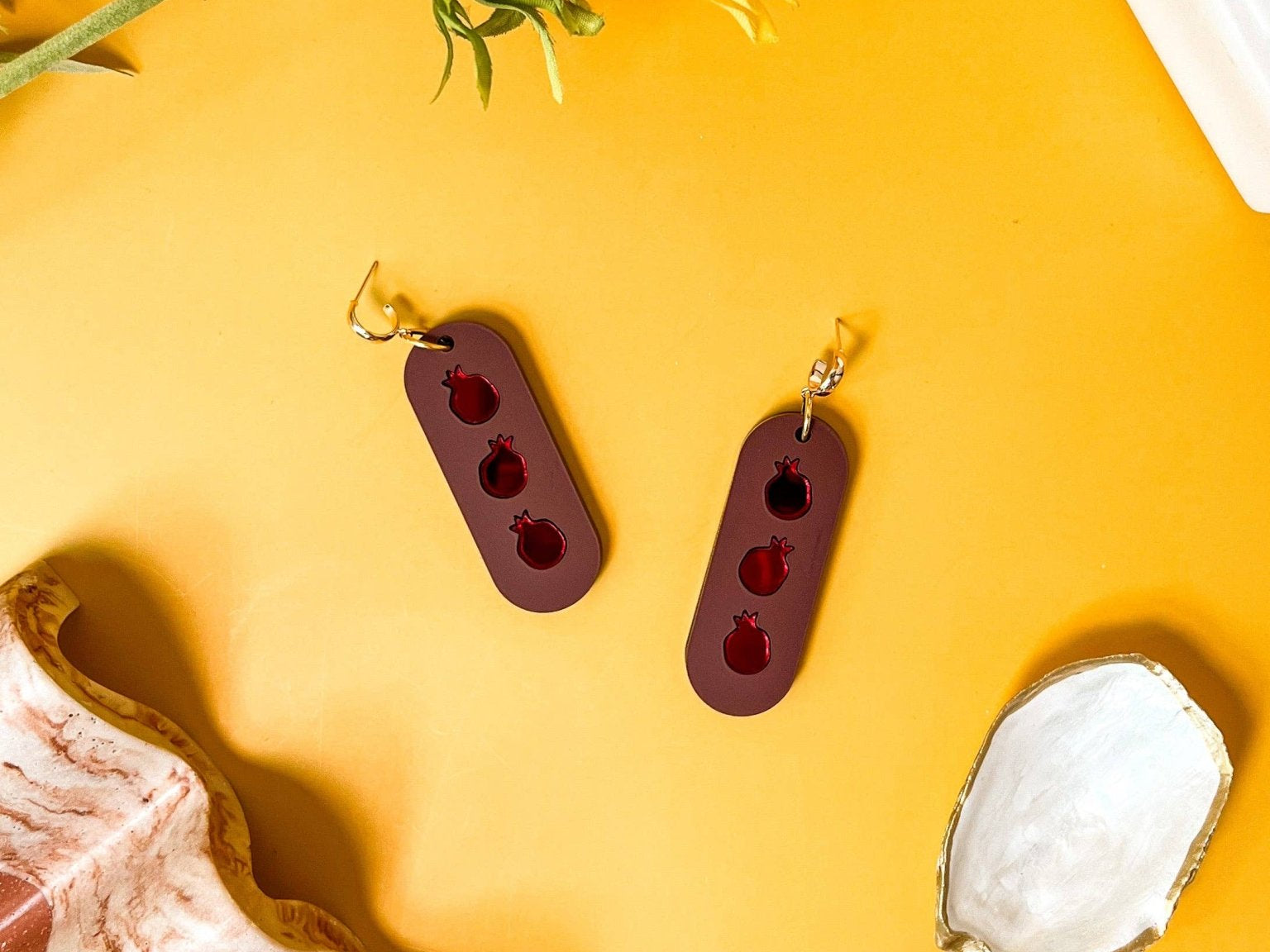 Pomegranate Tier Earrings (Red) - JEWISHJOY.co