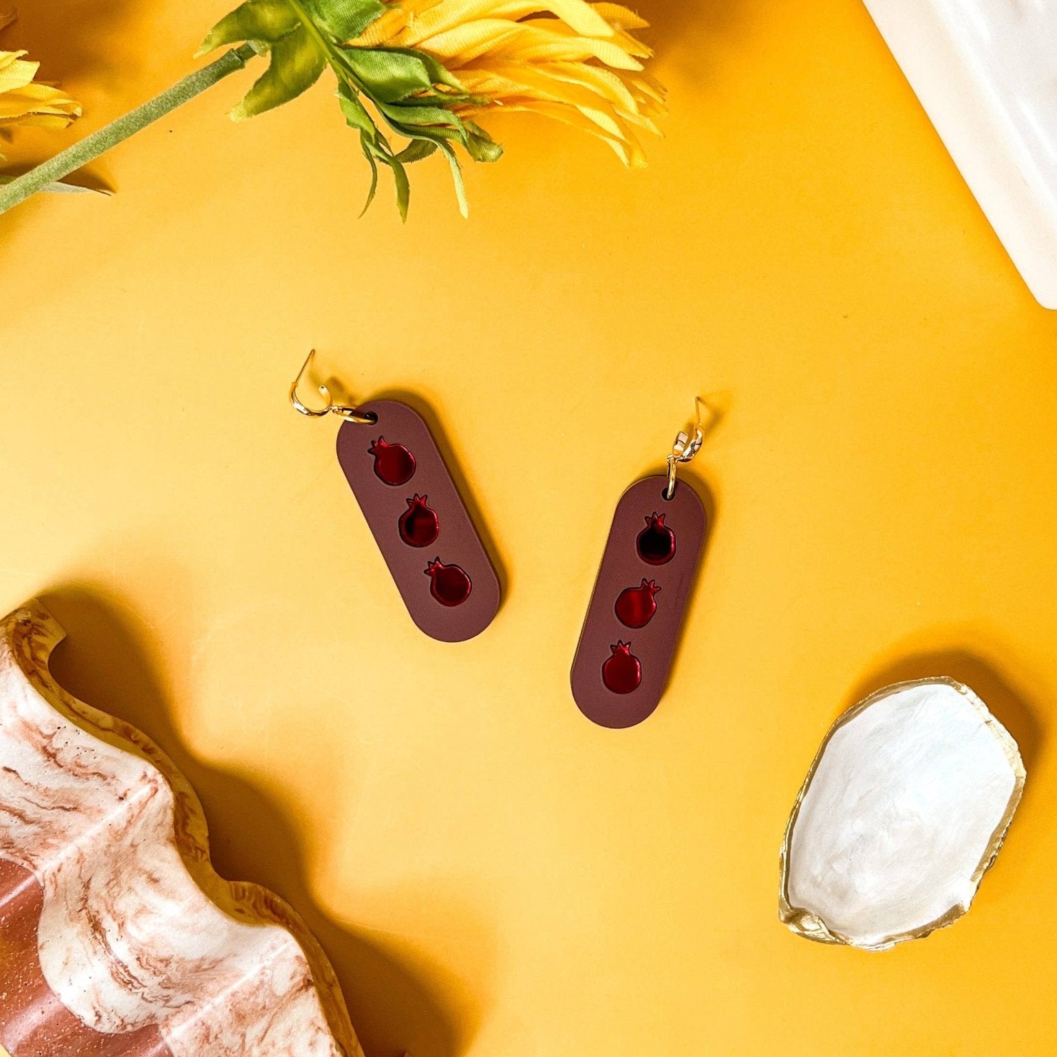 Pomegranate Tier Earrings (Red) - JEWISHJOY.co