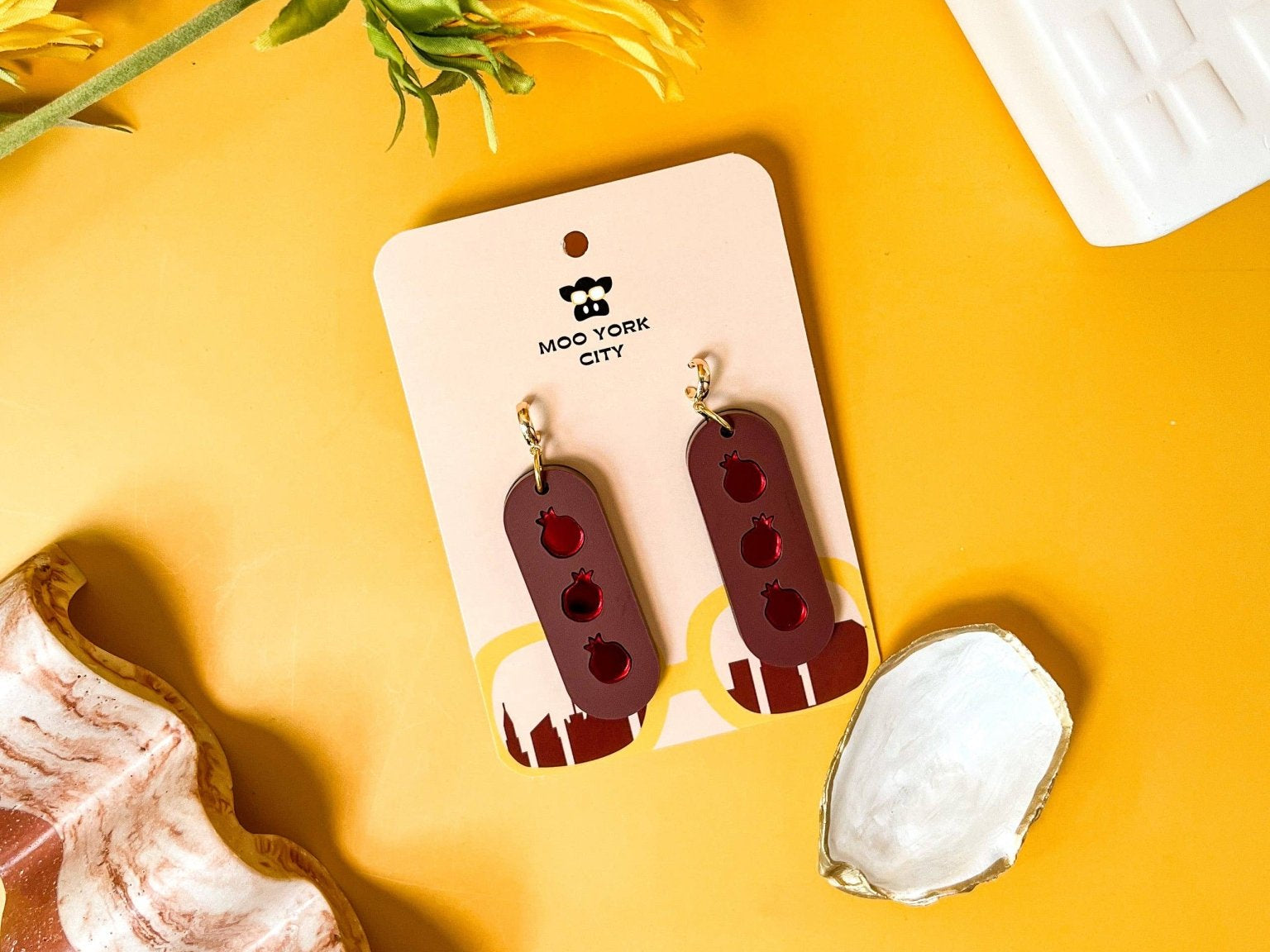 Pomegranate Tier Earrings (Red) - JEWISHJOY.co