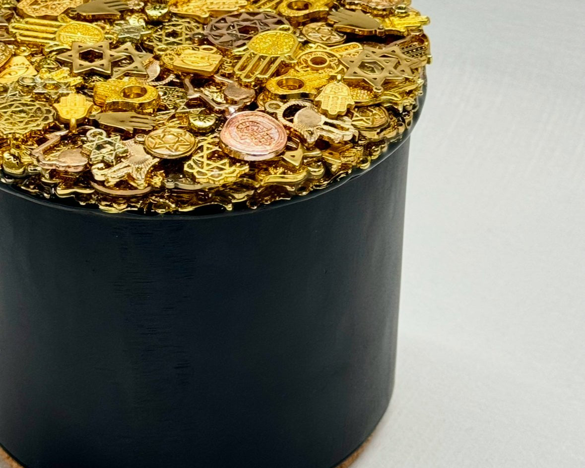 Round Metal Box | Gold - JEWISHJOY.co