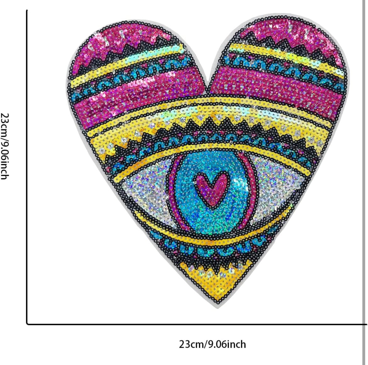 Sequin Heart Multicolor Patches - JEWISHJOY.co