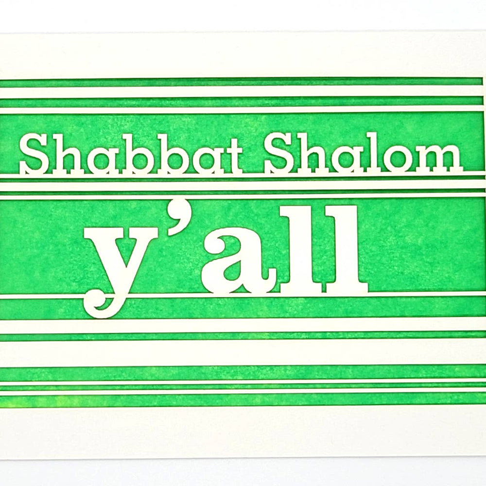 Shabbat Shalom Y'All Papercut Card - JEWISHJOY.co