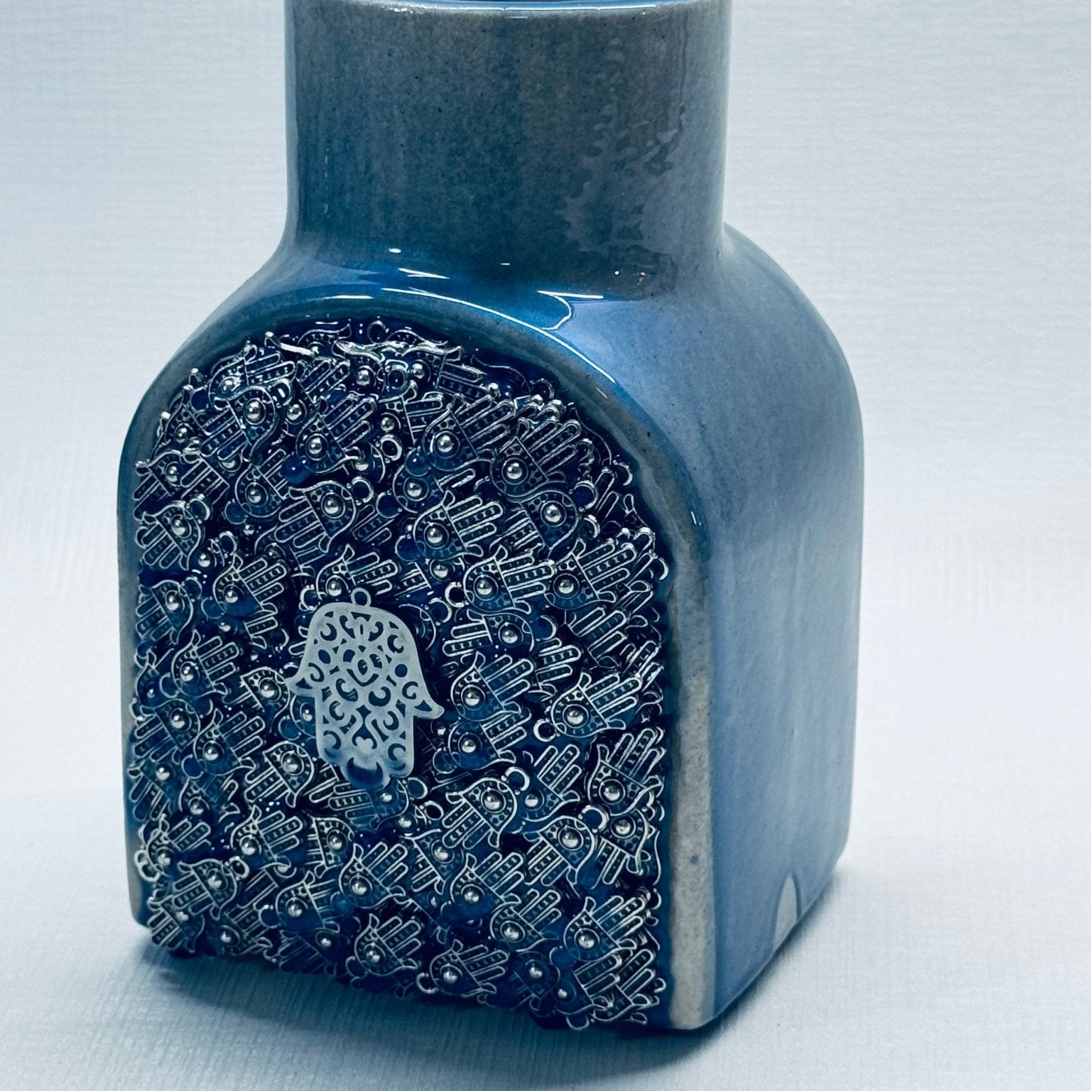 Small Ceramic Vase (blue resin) - JEWISHJOY.co