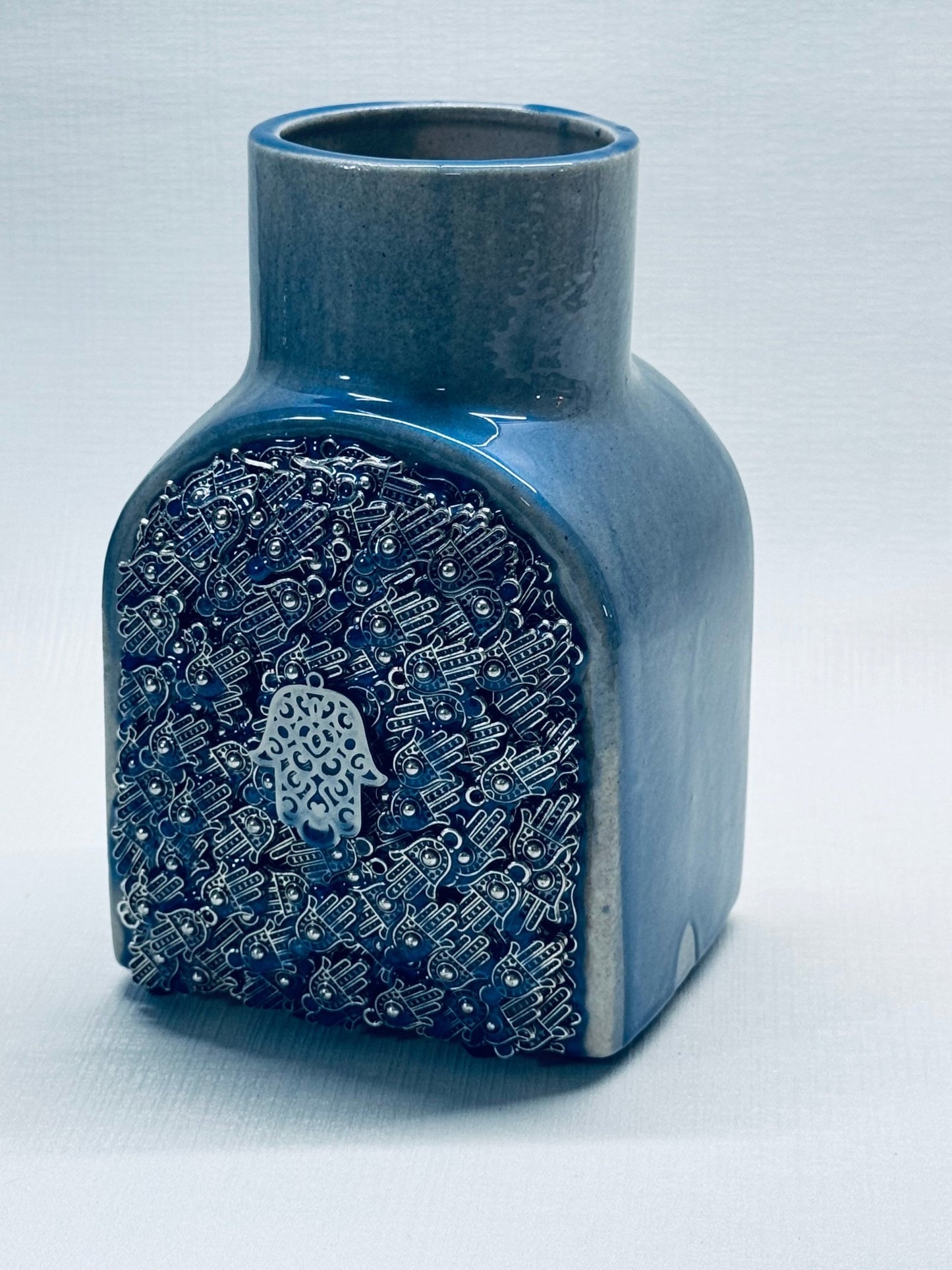 Small Ceramic Vase (blue resin) - JEWISHJOY.co