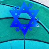 Star of David Garden Pole: 12” / Brilliant Blue - JEWISHJOY.co