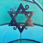 Star of David Garden Pole: 9" / Brilliant Blue - JEWISHJOY.co