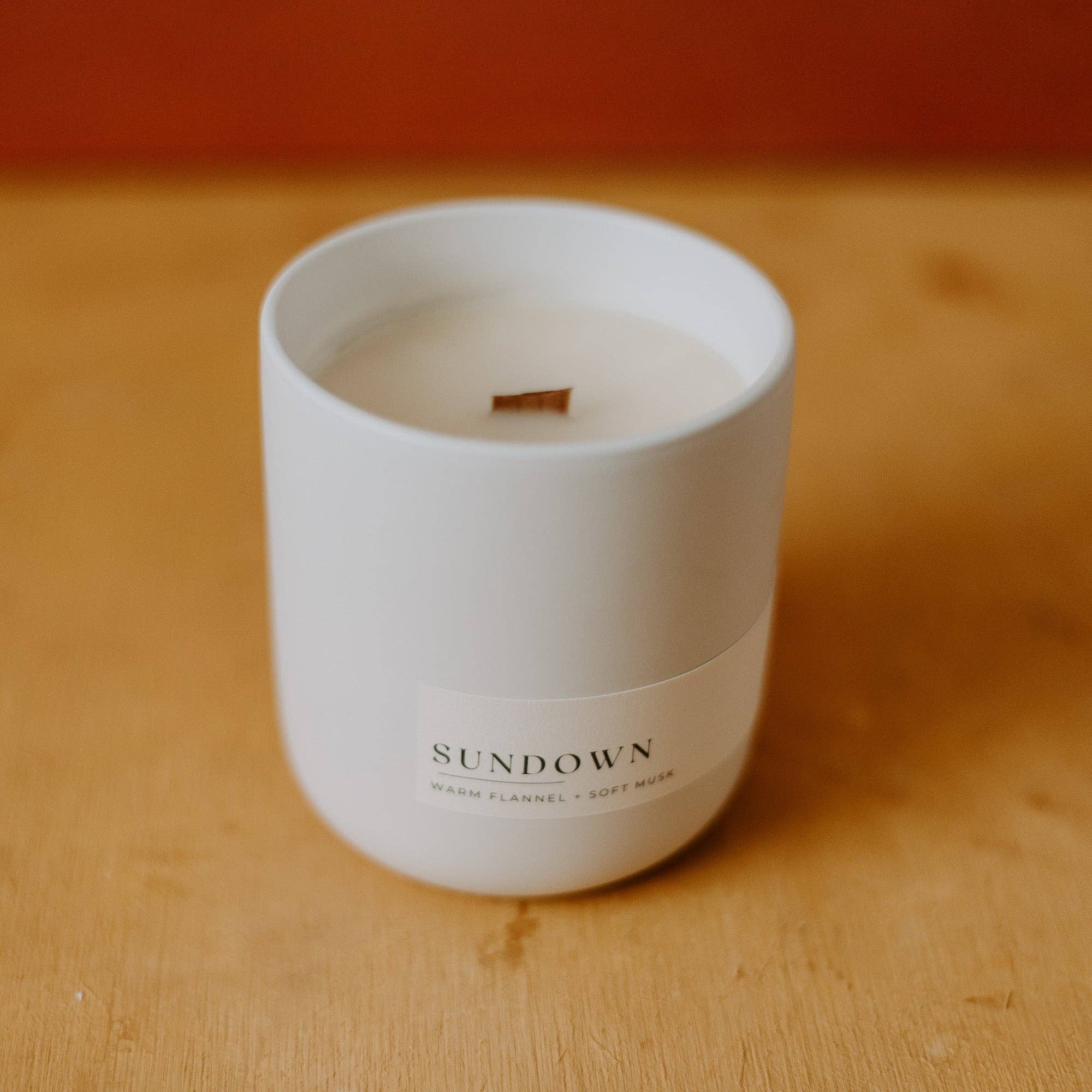 Sundown Candle (Matte White Ceramic) - JEWISHJOY.co