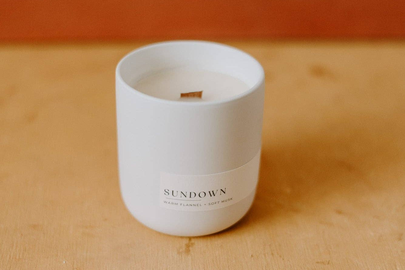 Sundown Candle (Matte White Ceramic) - JEWISHJOY.co