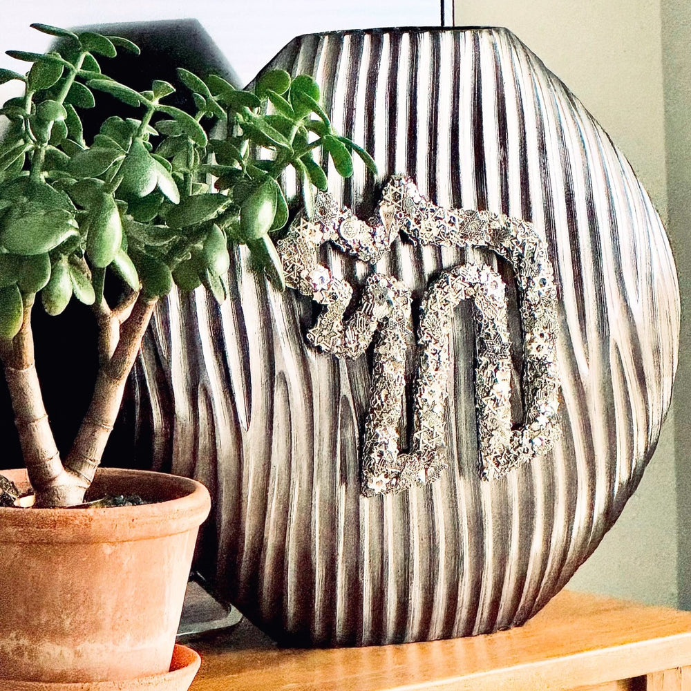 Vase | Silver Wave with Chai - JEWISHJOY.co