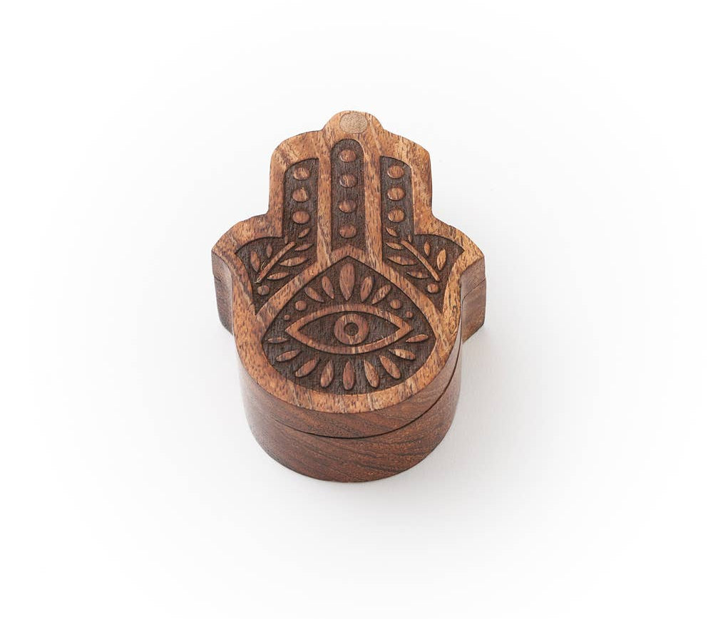 Wood Salt Cellar | Hamsa - JEWISHJOY.co