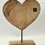 Wooden HAMSA Heart on Stand - JEWISHJOY.co